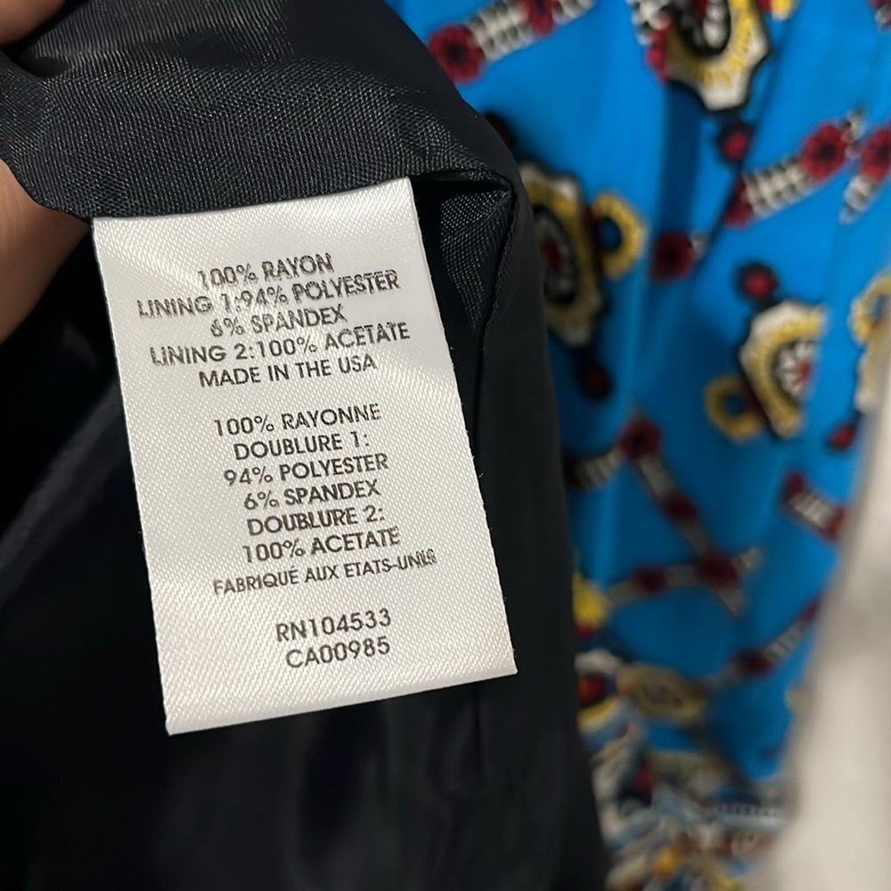 NANETTE LEPORE Border-Print Camisole Mini Dress, Blue Paisley, Size 4 - Picture 10 of 11